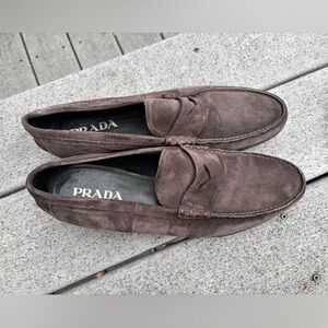 Prada Men's Brown Suede Loafers